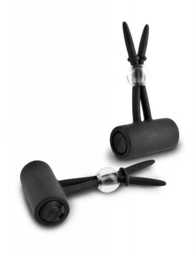 Pipedream Vibrating Nipple Lassos - вибраторы для сосков, (черный)
