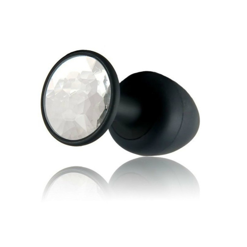 Dorcel Geisha Plug Diamond M анальна пробка зі зміщеним центром важкості та кристалом, 8х3.2 см (білий)