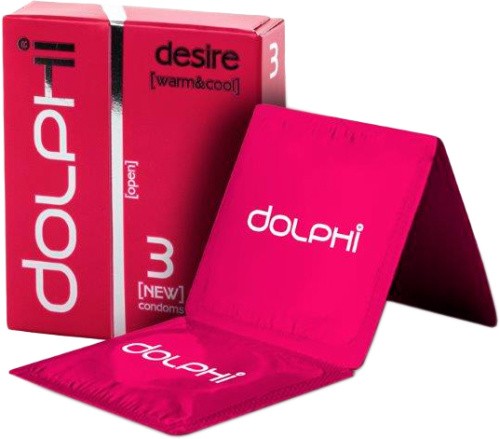 Dolphi Desire (Warm&Cool) №3 - презервативи з зігріваючим і подовжуючим ефектом, 3 шт.
