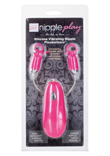 CalExotics Vibrating Nipple Pleasurizer - виброзажимы для сосков, 3,5х2 см (черный)