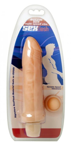 Sexflesh Buzzing Ben Multi Speed Vibrating Dildo - Стимулятор, 16.5х3.8 см - sex-shop.ua