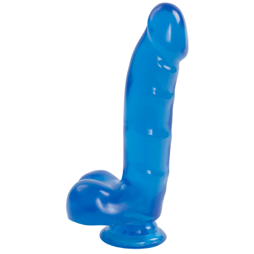 Doc Johnson Jelly Jewels Cock & Balls фаллоимитатор на присоске, 20х3.6 см (синий)