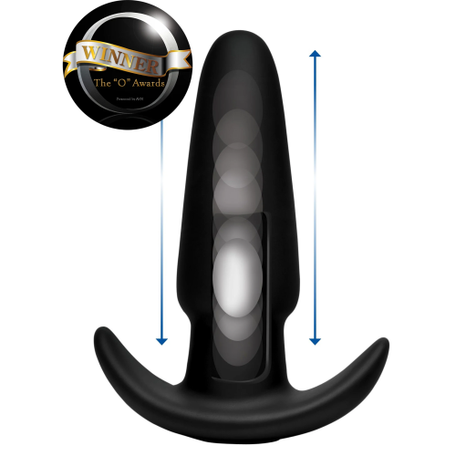 KineticThumping 7X Medium Anal Plug - Анальна пробка з поштовховими рухами, 13.3х4 см (чорний)