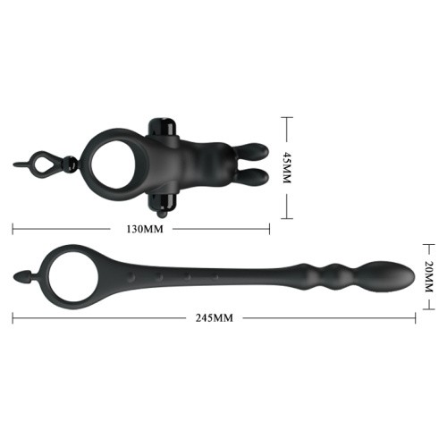 Pretty Love Vibration Penis Sleeve V Black - Насадка на пенис, 24,5 см (черный)