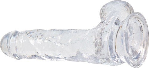 Addiction Crystal Clear Dildo with Balls 7" прозрачный фаллоимитатор с присоской, 17.8х3.8 см - sex-shop.ua