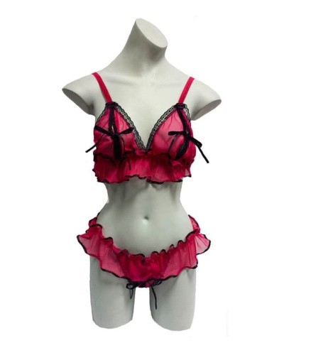 Комплект з рюшами і контрастною обробкою - купити в Україні | Секс шоп SEX-SHOP.ua