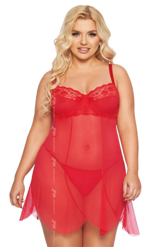 SoftLine Carla - Сексуальный беби долл с кружевом, XL (красный)