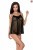 Passion Melania Chemise - Сорочка прозрачная беби долл, L/XL (чёрная)