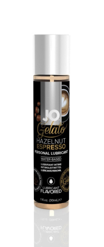 System - JO Gelato Hazelnut Espresso Lubricant - Смазка на водной основе без сахара, парабенов и пропиленга, 30 мл (эспрессо) - sex-shop.ua