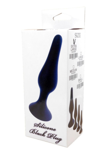Boss Silicone Plug Black Small - Анальна пробка, 10х2,4 см (черный)