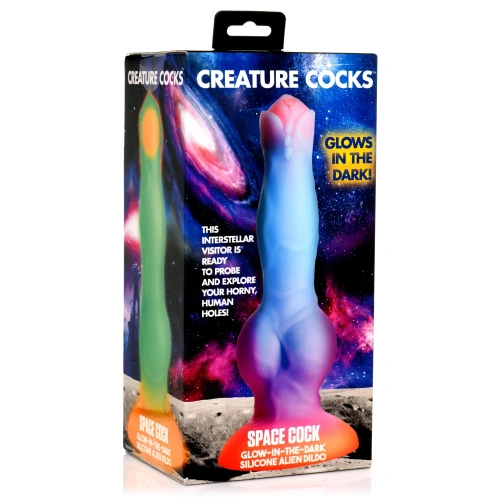 Фаллоимитатор собачий член Creature Cocks Space Cock Glow-in-the-Dark Alien Dilldo, 21.6х6.6 см - sex-shop.ua