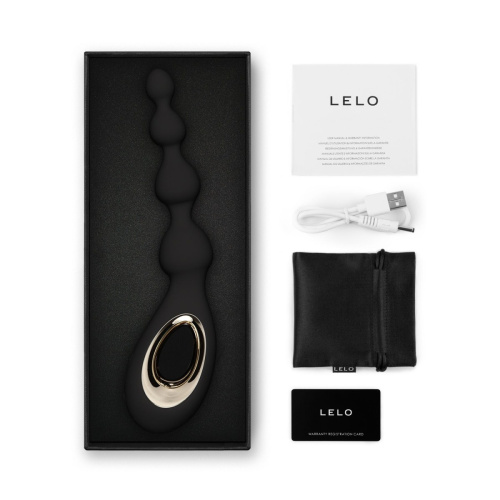 LELO Soraya Beads Black - Анальный вибратор, 23,4 см (черный) - sex-shop.ua