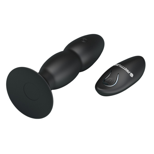 Pretty Love RC Vibrating Butt Plug анальная пробка с вибрацией и эффектом римминга, 13.5х3.5 см