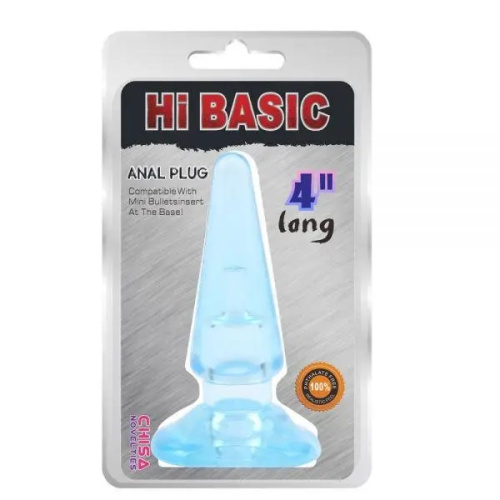 Chisa - Hi Basic Sassy Anal Plug - Анальна пробка, 10.4х3.2 см (блакитна)