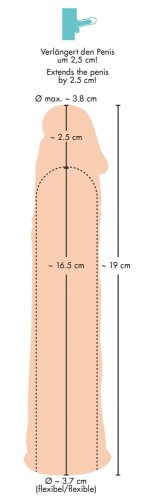Orion Silicone Extension - Насадка на член, +2.5 см (телесная) - sex-shop.ua