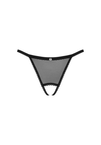 Obsessive Celia Noir crotchless thong - Сексуальные женские стринги, XS/S - sex-shop.ua