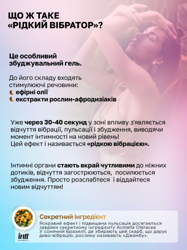 Жидкий вибратор Intt, 15 мл (сахарная вата)