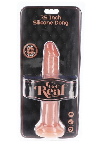 Get Real Silicone Dong 7.5 Inch - Силиконовый фаллоимитатор на присоске, 19х3.5 см (телесный) - sex-shop.ua