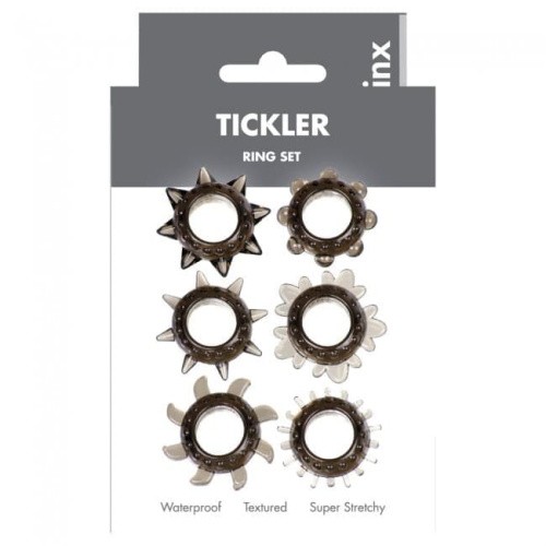 Набір ерекційних кілець Linx Tickler Set Textured Ring Smoke - купити в Україні | Секс шоп SEX-SHOP.ua