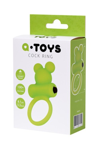 A-Toys By Toyfa - віброкільце з вушками, 6х3 см (зелений)