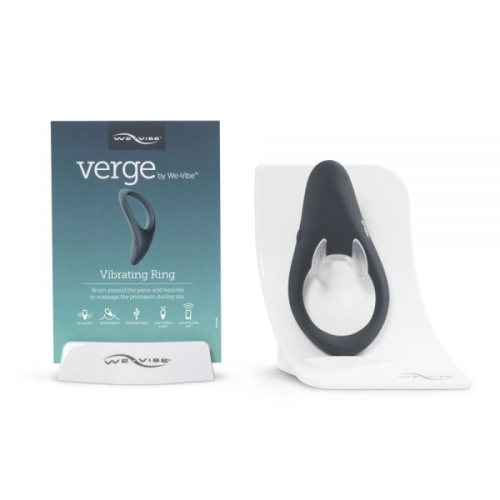 We-Vibe Verge Vibrating Ring + Лубрикант 50 мл - виброкольцо с управлением со смартфона, 11.5х5.2 (серый)