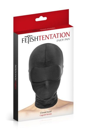 Fetish Tentation Closed Hood - Капюшон для БДСМ с закрытыми глазами и ртом - sex-shop.ua