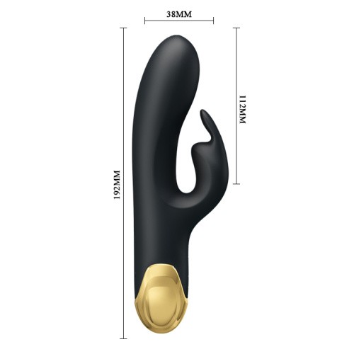 Pretty Love Royal Pleasure Vibrator - Вибратор-кролик с позолоченной рукояткой, 19.2х3.8 см (черный)