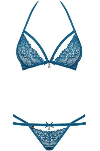 Obsessive 838-SET-6 set - комплект кружевного белья, S/M (голубой)