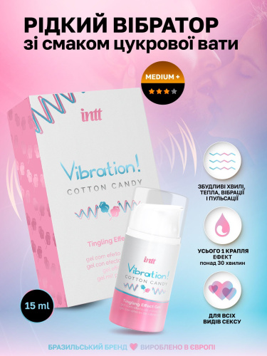 Жидкий вибратор Intt, 15 мл (сахарная вата)