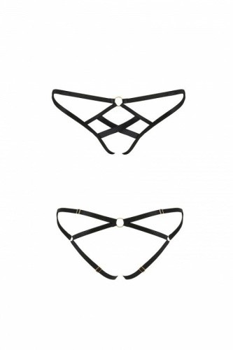Passion Exclusive Nicky Thong - Трусики из стреп, черные (S/M)