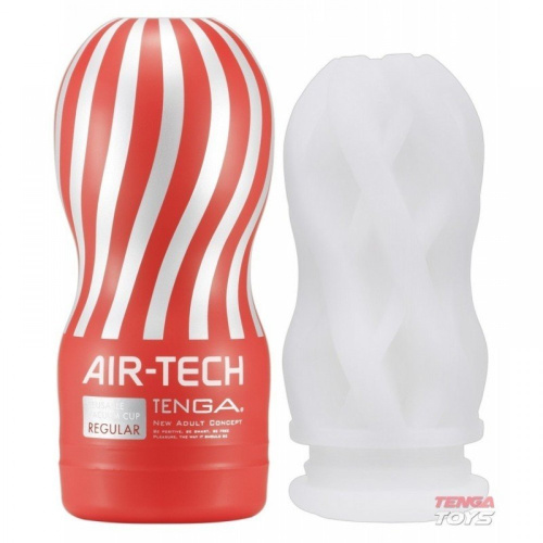 Tenga Air-Tech Regular, мастурбатор с аэростимуляцией и всасывающим эффектом, 15.5х6.9 (красный) - sex-shop.ua