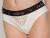 Passion PS001 Panties - Трусики с широкой резинкой и кружевом (бежевые, размер S)
