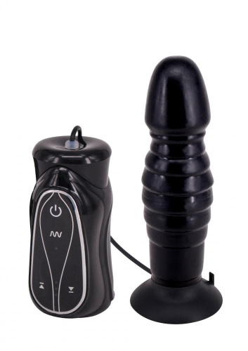 Seven Creations Pleasure Thrust Vibrating Butt Plug - анальная вибропробка с толчковыми движениями, 14х4 см - sex-shop.ua