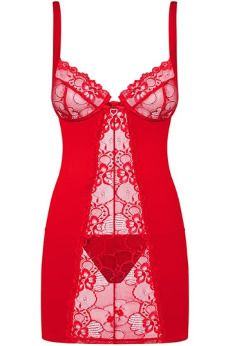 Эротическая сорочка Obsessive Heartina chemise (XXL)