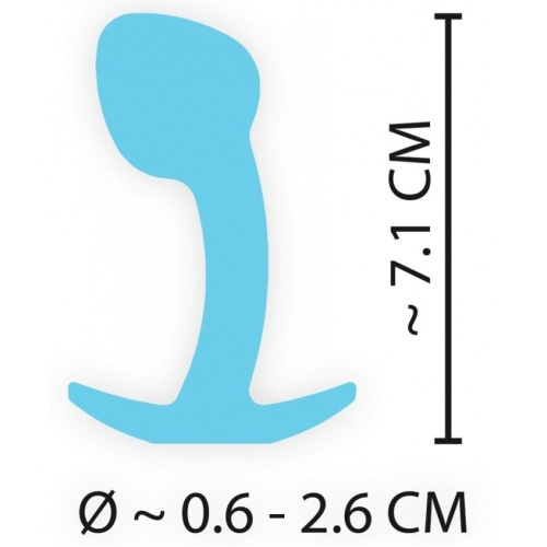 Mini Butt Plug Blue - Анальная пробка с контурной головкой, 6.4х2.6 см (голубой) - sex-shop.ua
