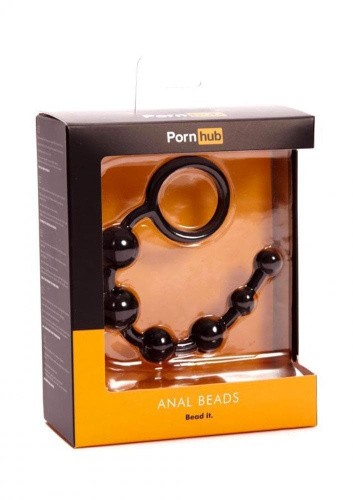 Pornhub Anal Beads - анальне намисто, 15х2 см (чорний)