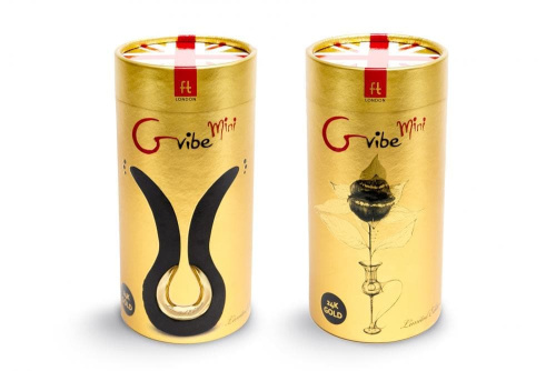 Gvibe Mini Gold - Эксклюзивный вибромассажер с 24К золотом. Лимитированный выпуск!, 10,5х2 см (черный) - sex-shop.ua