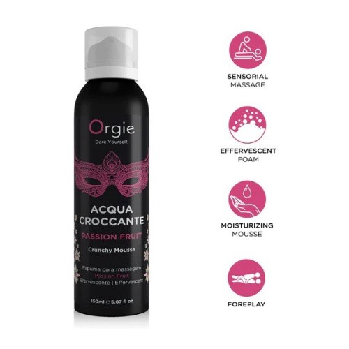 Оrgie - Acqua Crocante - Шипучая увлажняющя пенка для массажа,150 мл (маракуйа) - sex-shop.ua
