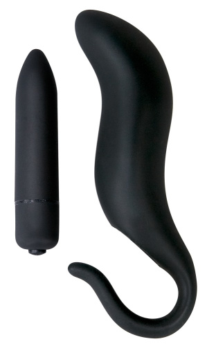 Orion Black Velvet Plug & Vibration - Анальная пробка с вибрацией, 13х3 см (черный) - sex-shop.ua