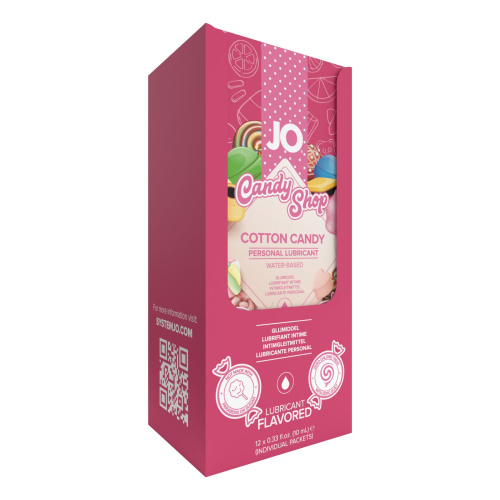 Foil Display Box - JO H2O Lubricant - Cotton Candy -  Лубрикант в стиках, 12x10 мл