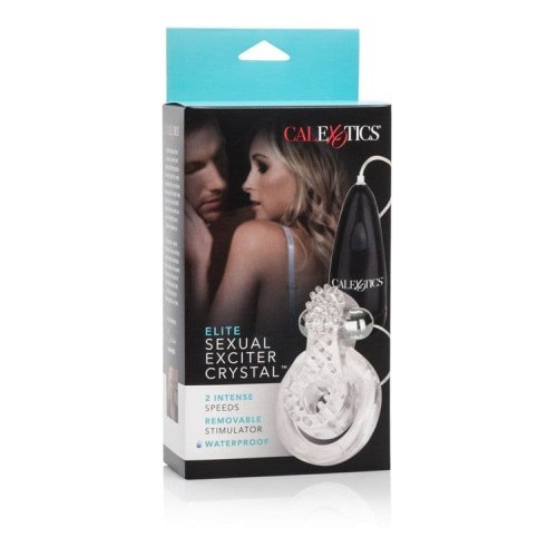 CalExotics Elite Sexual Exciter Crystal - двойное виброкольцо, 9х1.5 см (прозрачный)