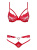 Obsessive 829-SET-3 set - эротический комплект с сердечком, S/M (красный)