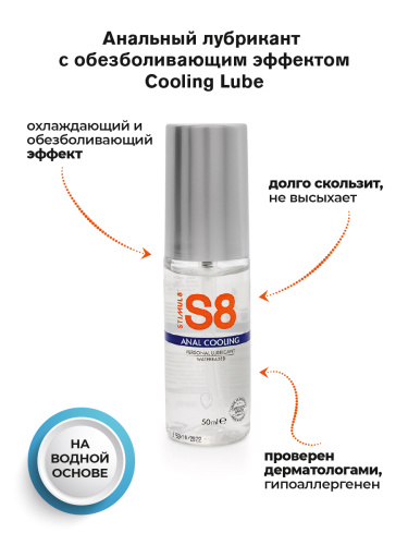 Stimul8 Cooling Water Based Anal Lube - Анальный лубрикант с охлаждающим эффектом, 50 мл - sex-shop.ua