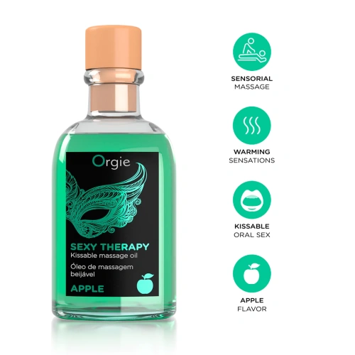 Orgie Lips Massage Kit Apple - массажное масло яблоко, 100 мл - sex-shop.ua