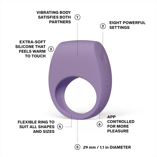 Эрекционное кольцо с вибрацией LELO Tor 3  Violet Dusk