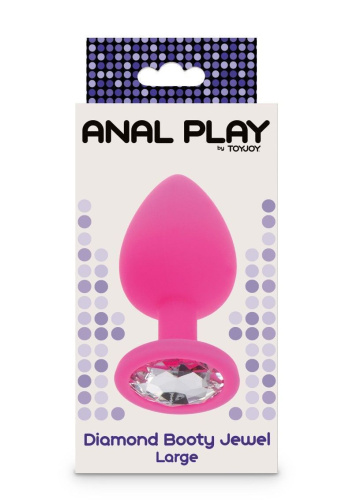 Toy Joy Large Diamond Booty Jewel - Пробка анальная, 9х4 см (розовая)