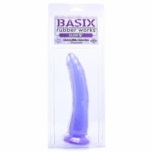 Фаллоимитатор Basix Slim 7, 18х3,5 см (фиолетовый) - sex-shop.ua