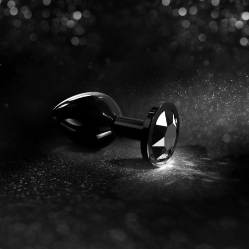 Dorcel - Diamond Plug - Металлическая анальная пробка с украшением в виде кристалла (чёрная) М - sex-shop.ua