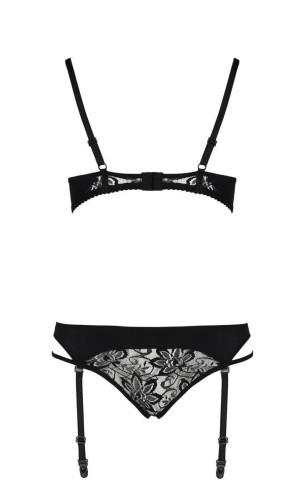 Passion Pauline Set - Комплект білизни: стрепи: ліф, стрінги та пояс для панчіх, S/M (чорний) - купити в Україні | Секс шоп SEX-SHOP.ua