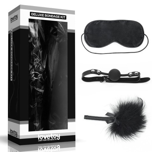 LoveToy Deluxe Bondage Kit - набір аксесуарів БДСМ (чорний)